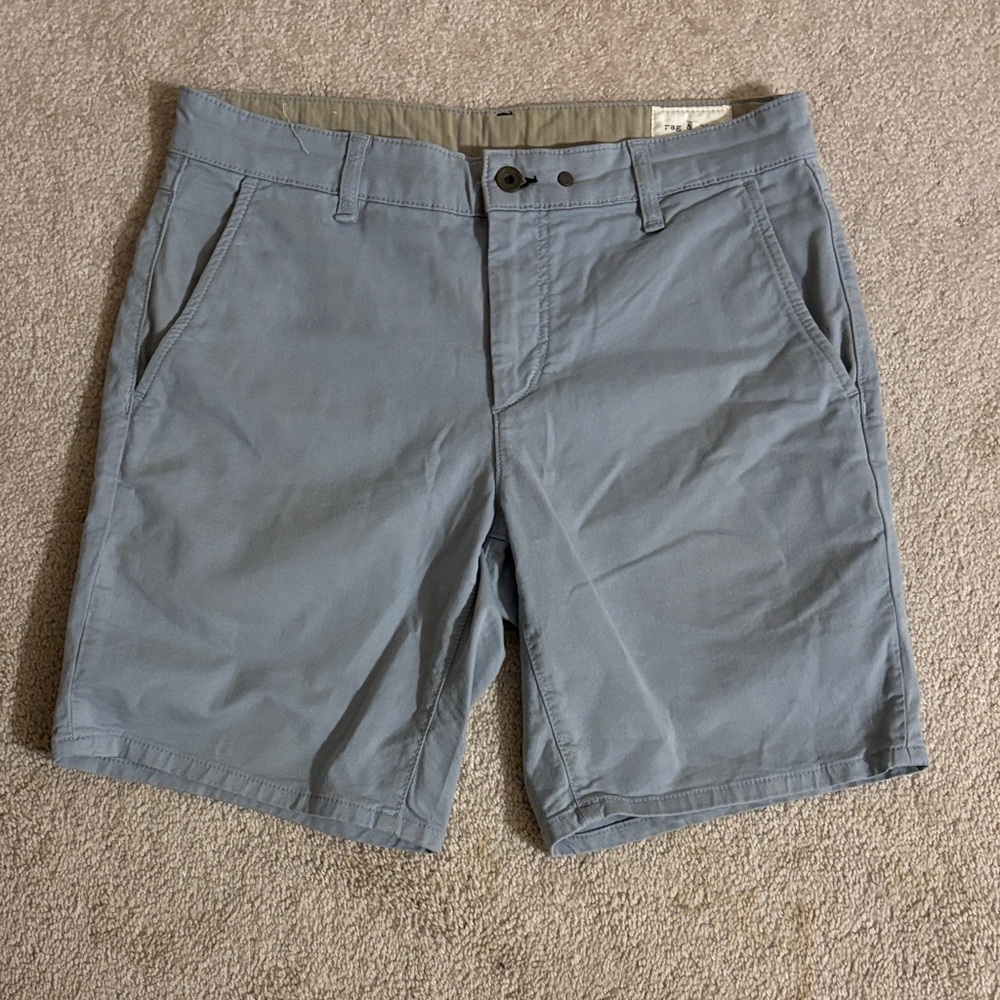 Rag & Bone Men's Light Gray Flat Front Shorts